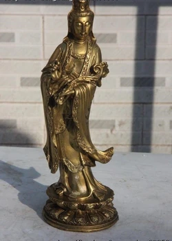 

Chinese Buddhism Brass Copper Kwan-yin Guan Yin Avalokiteshvara Goddess Statue