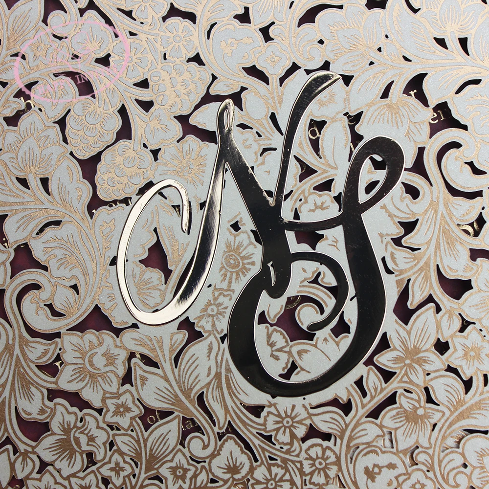 HI3025 - 04 Custom Luxury Wedding Invitation Cards in Laser Cut Design Made in China