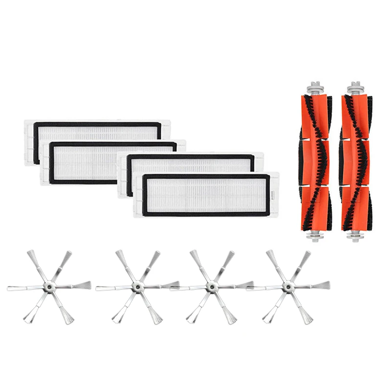 

2pcs Main Brushes+4pcs Filters+4pcs Side Brushes For Xiaomi Sweeping Robot Parts