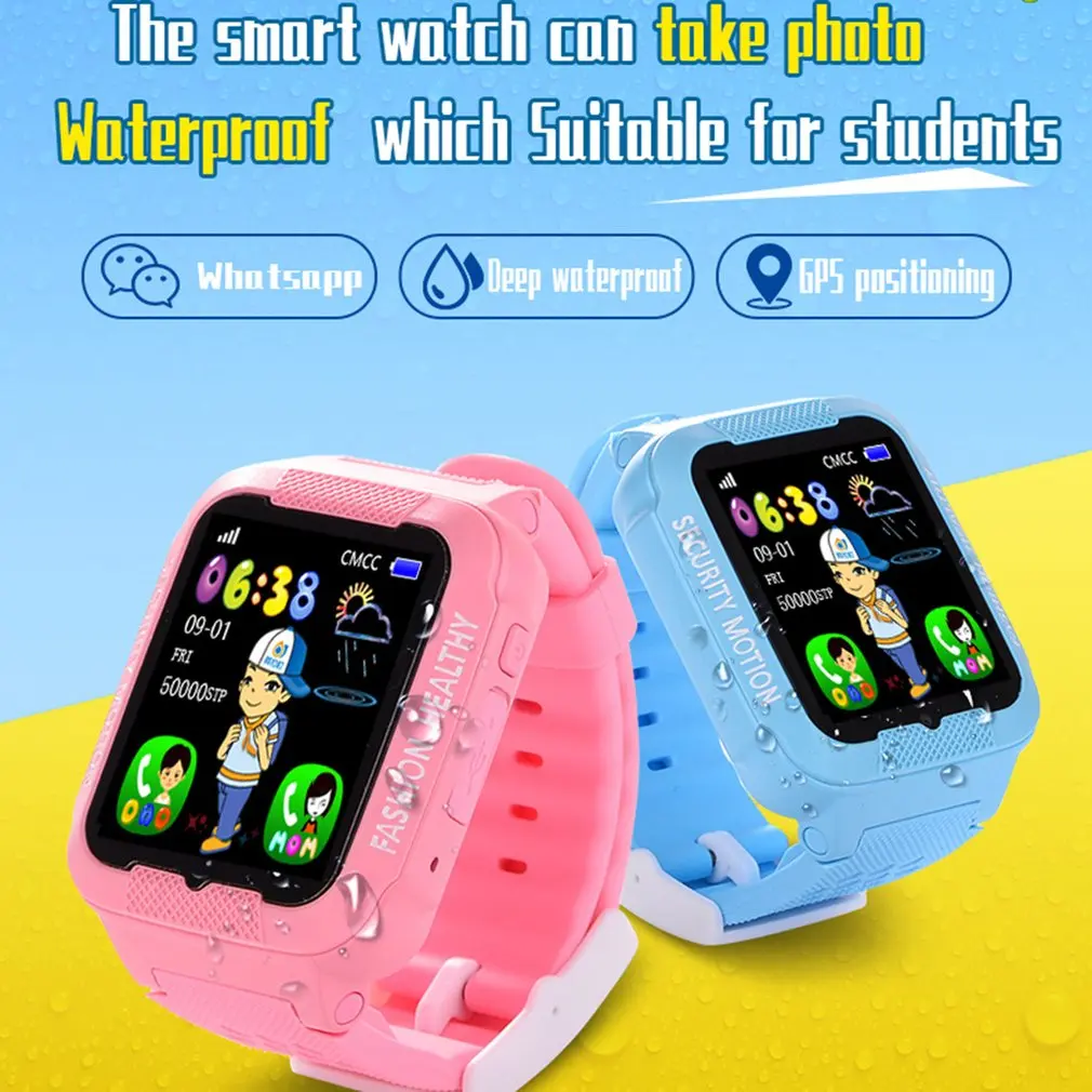 

GENBOLI Multi-function K3 GPS Positioning Children's Smart Watch Phone Card Waterproof Touch Screen Photo Smart Watch