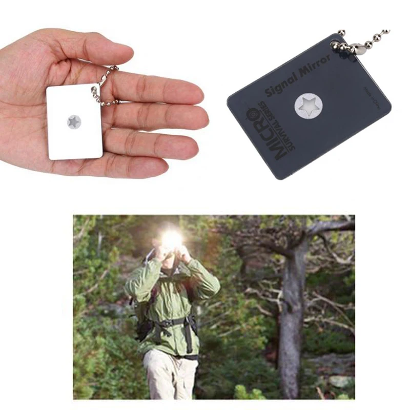 

2019 New Survival Outdoor Camping Signal Mirror Survival Mirror Reflector Telescope Mirror Lifesaving Equipment Keychain
