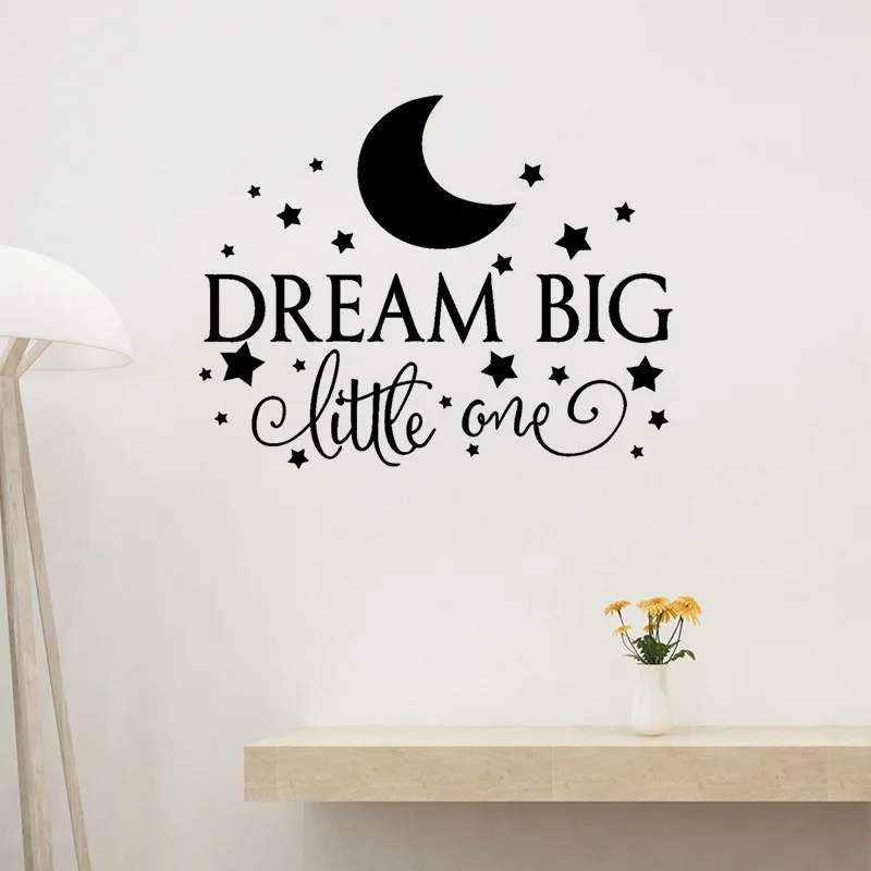 Dream Big Little One motto настенные наклейки для детей детские комнаты домашнее украшение