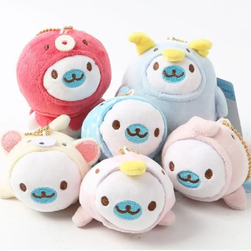 

Skyleshine 6Pcs/Lot San-X Corner Bio Plush Toys Japanese Animation Sumikko Gurashi Plush Doll Cartoon Keychain S8182