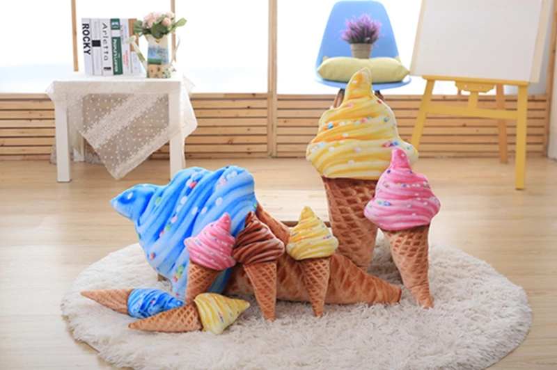 30CM New design 3D sweet ice cream pillow cushion car waist support cushion Soft Plush Stuffed Doll Toys Creative Pillow