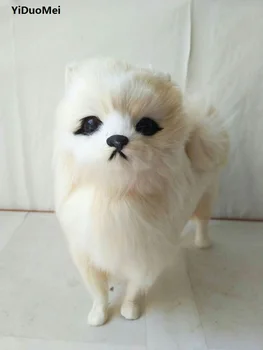 

about 24x8x20cm artificial Pomeranian model polyethylene&furry furs dog handicraft Miniatures decoration toy gift a1620