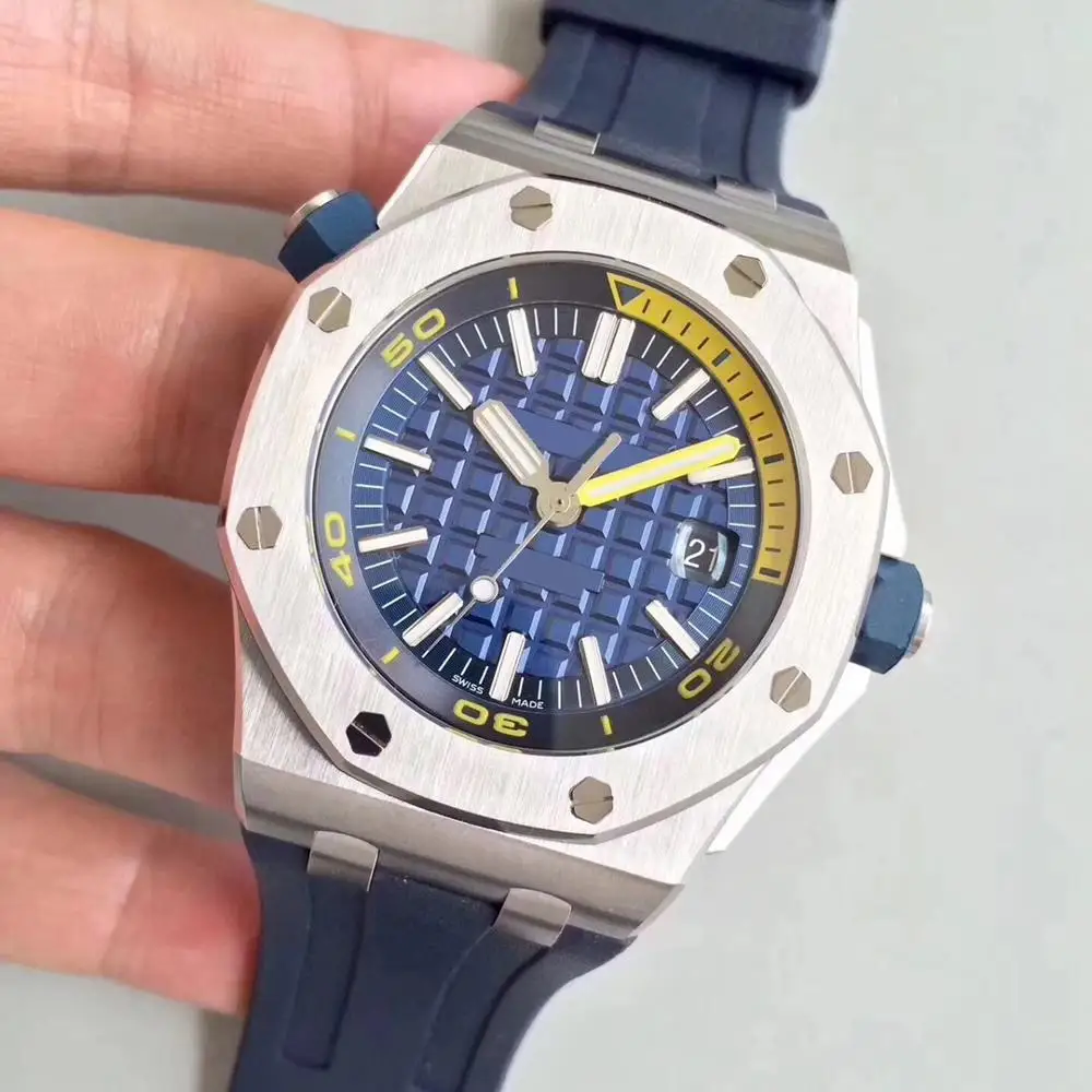 

Top brand luxury men's Wristwatch Ap series Royal Oak 15710ST blue dial rubber strap 42 mm aaa automatic mechanical mens watches