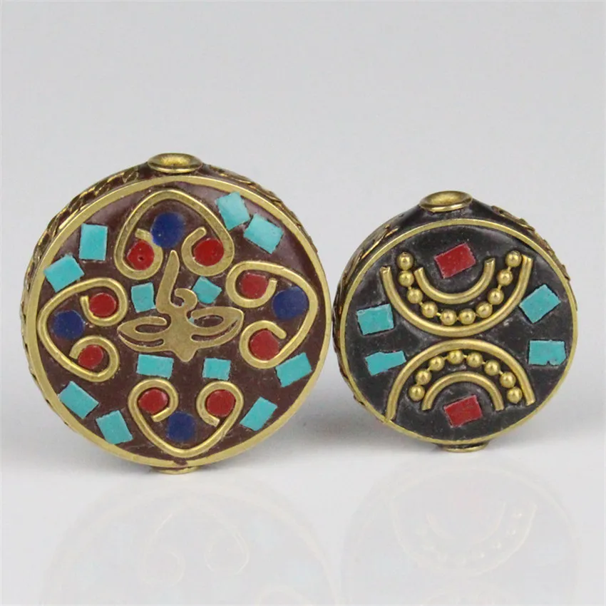 

Antique Handmade Nepal Loose Beads Diy Jewelry Making Spacer Stone Hole Gemstone Charm Wholesale Craft Healing Lots Natural