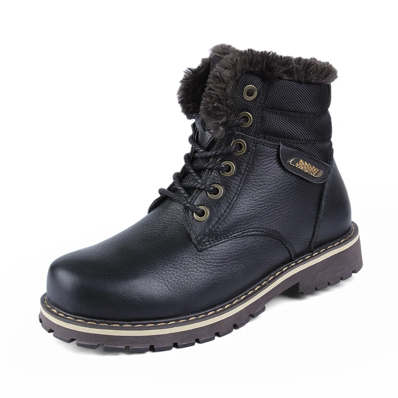 

Winter Men Boots Work casual Boots Men Winter Shoes Male Rubber Snow Leather Ankle boots for men Warm Shoes With Fur shoes k4
