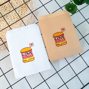 

Set of 25 I Love Burger Bags Birthday Party Decorations Candy Favor Bags for Cookies,Popcorn,Buffet Favor Gift Bag