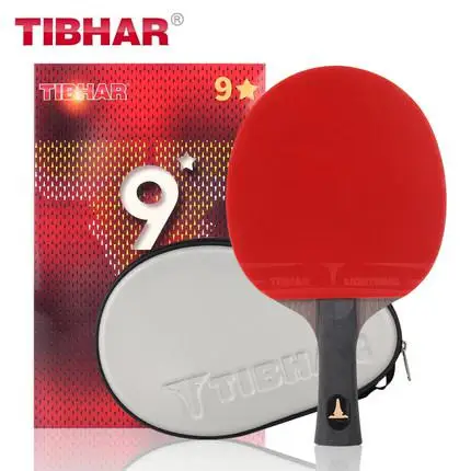Tibhar Pro ракетка для настольного тенниса лезвие резиновые Прыщи В пинг ракетки для понга высокого качества с сумкой в комплекте 6/7/8/9 звезд - Цвет: 9 star long handle