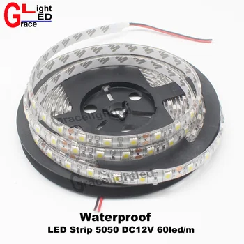 

5m LED Strip 5050 DC12V Flexible Light 60LED/m White Warm White Red Blue RGB UV