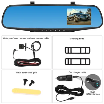

Car DVR Backup Camera 1080P HD Car Dash Camera Dual Cam Vehicle Front Rear DVR Lens Video Recorder For peugeot 508 407 for Honda