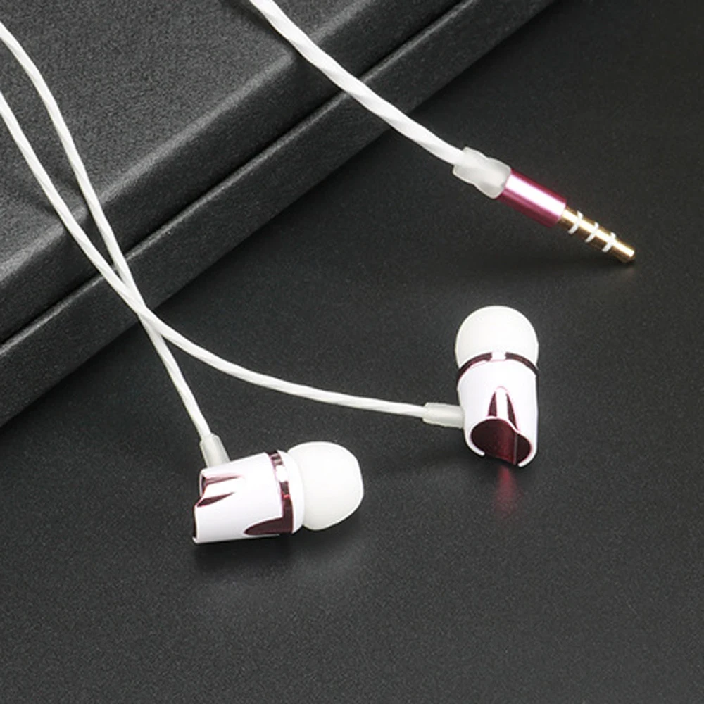 50PCS Wired headset For Apple headphones electroplating android based