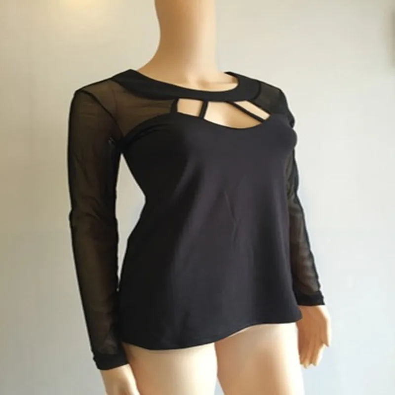 Sexy Women T-Shirt Black Long Sleeve Shoulder Party Backless T-shirt Costume Big Size Spring Top Fashion Lady Clothes Sexy Women T-Shirt Black Long Sleeve Shoulder Party Backless T-shirt Costume Big Size Spring Top Fashion Lady Clothes