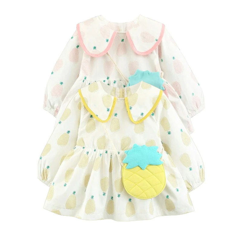 

Girls Clothing Pineapple Girls Dresses Summer 2018 Child Clothes Flower Mango Fruit Princess Teenagers Baby Kids Infant Dress
