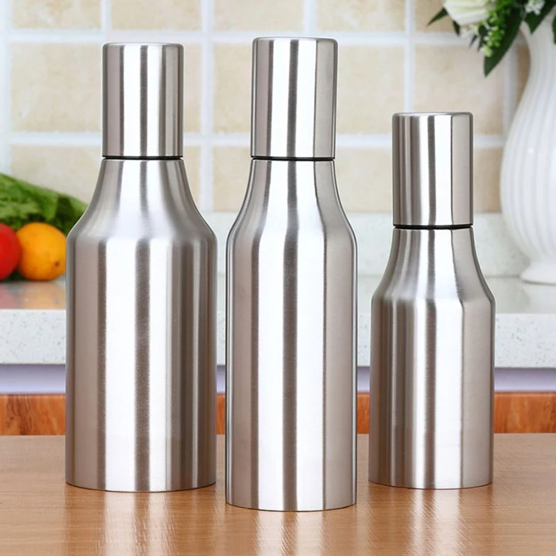 Premium Stainless Steel Vinegar Oil Olive Dispenser Bottle Non Spill