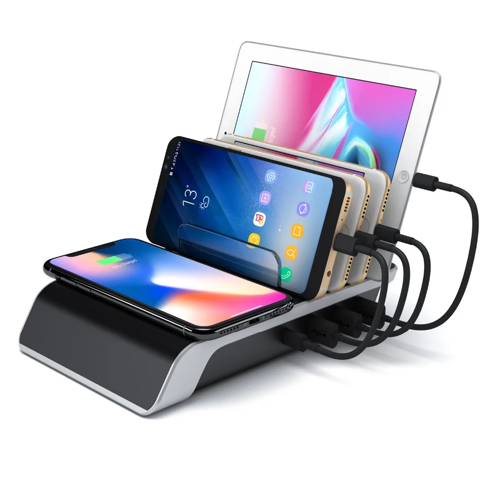 

Wireless Charging Station for Smartphones Tablets Fast Wireless Charger Qi Wireless Charging Stand for iPhone X 8 for samsung