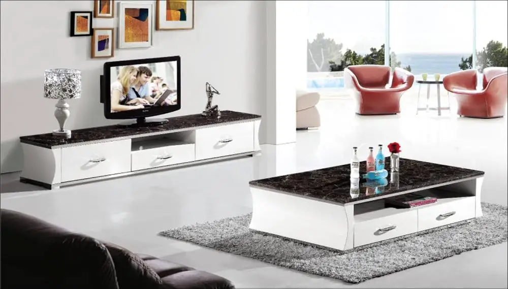Juego de muebles para la sala de estar moderna de mármol y madera mesa de centro.jpg