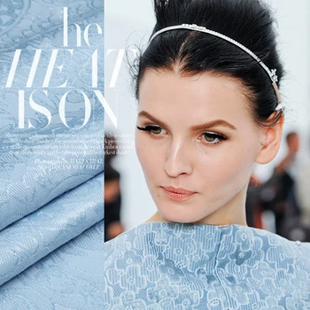 

Stylish sky blue, unique horse Caron court jacquard fashion fabric, premium imported fabrics.