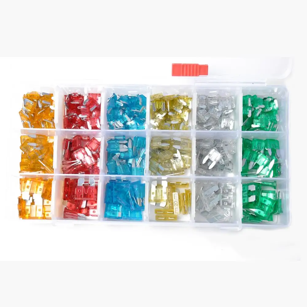 

360PCS/lot 3 Sizes Blade Fuse Box Car GBC European Assorted Mini Blade Fuse Auto Motorcycle Truck with 5A 10A 15A 20A 25A 30Amp