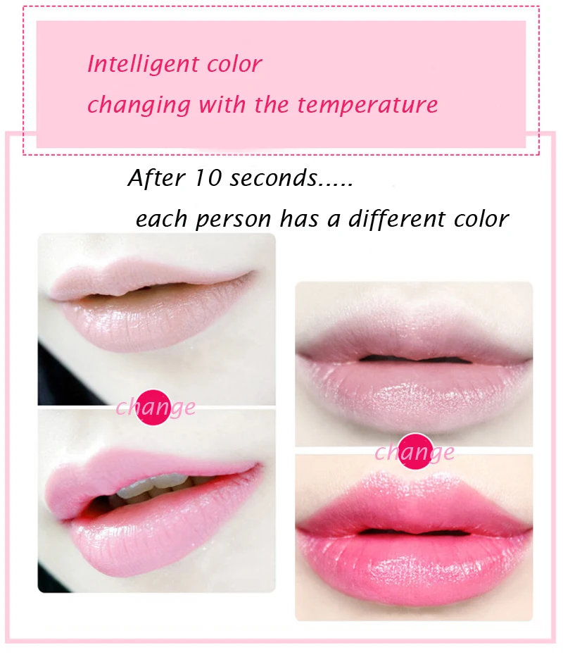 Температурный меняющий цвет бальзам для губ 3 цвета водостойкий стойкий сладкий прозрачный цветок розовый Увлажняющая помада