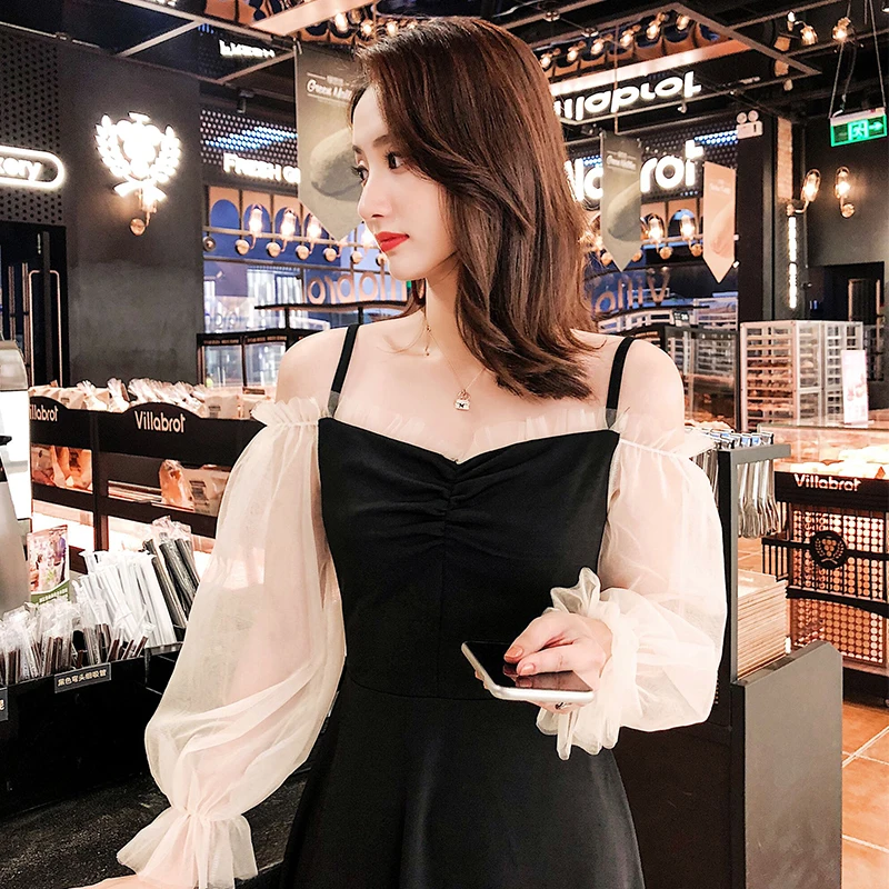 Moda feminina Брендовое Новое Вечернее платье женская одежда Осенняя Мода Спагетти