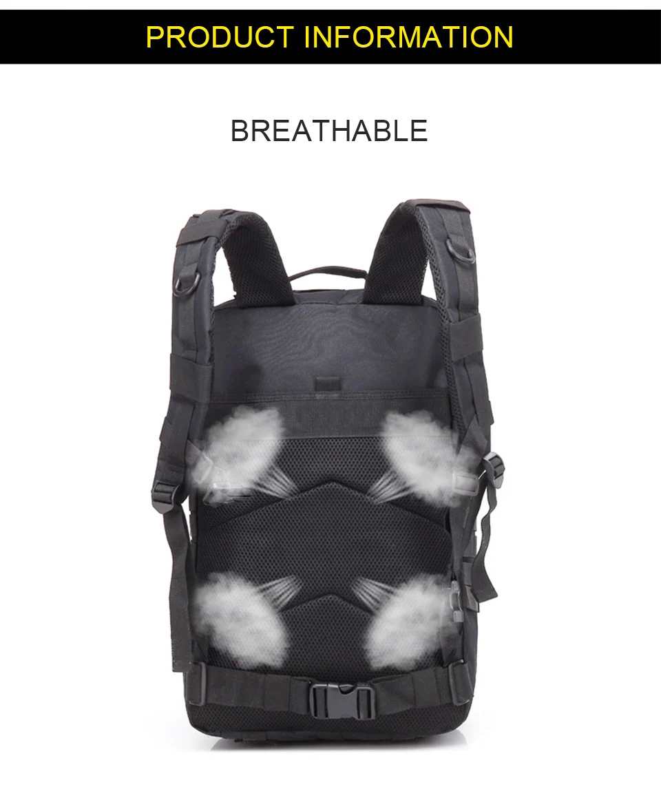 Outdoor Sports Backpacks Military Tactical Backpack Flag Patch Army Rucksack Camping Big Bagpack 3P Waterproof Molle Bags Packs (2)