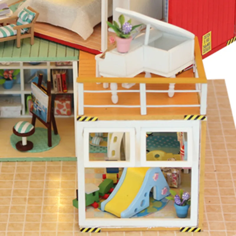 Hoomeda Новое поступление Деревянные маленькие кукольные домики для ремонта мебели игрушки для детей, детские игрушки для дня рождения, сумка для подарков, дом 1