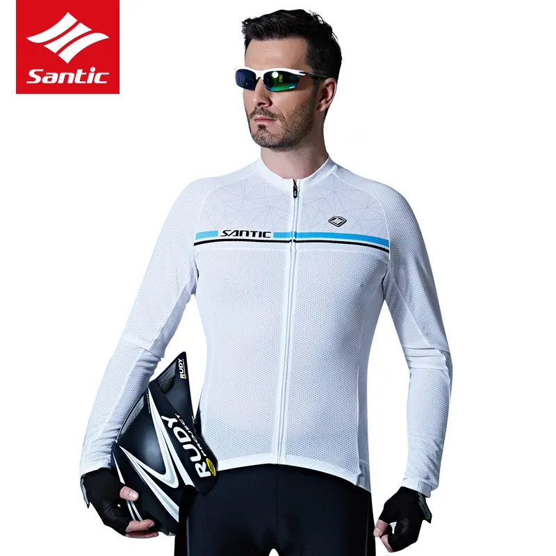 Santic мужские майки с длинным рукавом для велоспорта Pro Fit дорожный велосипед MTB Топ