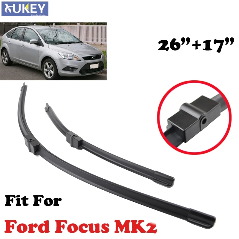 

Xukey Windscreen Wiper Blades For Ford Focus 2 MK2 26"&17" 2004 2005 2006 2007 2008 2009 2010 2011 Windshield Wiper Front Window