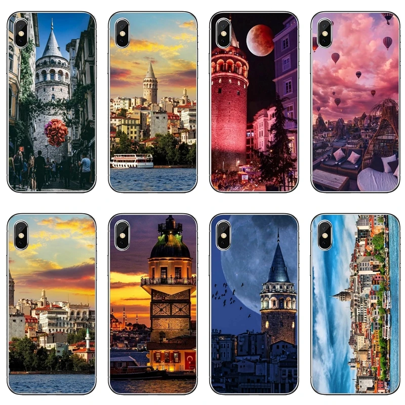 

slim Soft phone cover case For Apple iPhone X XR XS Max 8 7 6s 6 plus SE 5s 5c 5 4s 4 Turkey Istanbul Scenery Building Painted