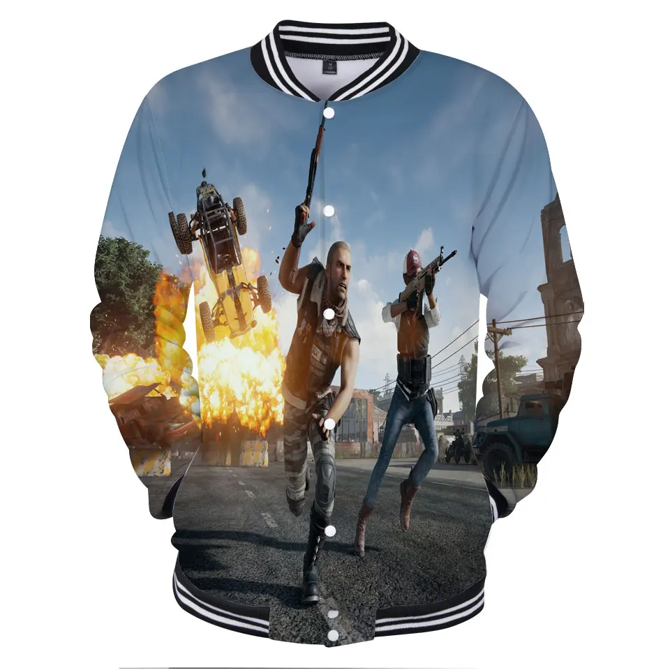 

2018 New PUBG 3D Baseball Jacket Men's and Women's Hot Games Fashion Spring Autumn Baseball Jacket Casual Style Clothing Q0073