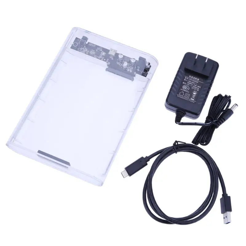 

3.5Inch USB 3.1 typec Compatible External SATA Hard Drive Enclosure SSD HDD Disk Portable Case with power adapter for 8TB HDD