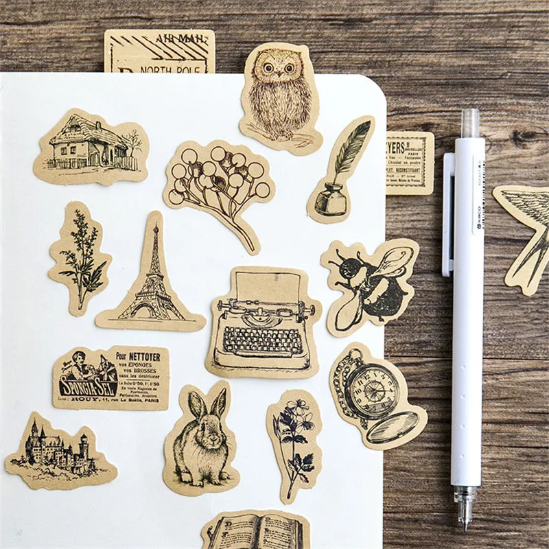 

46Pcs/Box Natural Environment Decorative Tool DIY Diary Mini Paper Sticker Kawaii Scrapbooking Sticky Stationery School Supplies