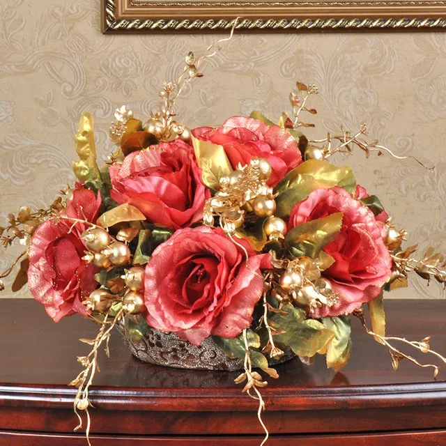 1 Set Artificial Flower Rose Bouquet European Ball Round ...