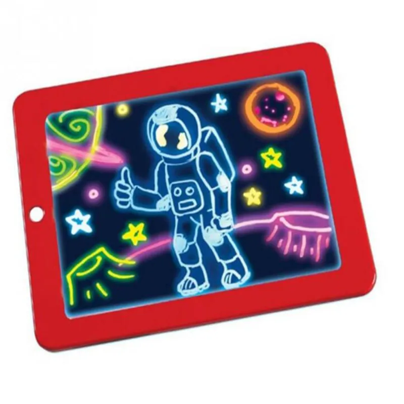 3D магический коврик для рисования 8 светильник-головоломка доска 3D эскизный планшет креативная детская ручка подарок светодиодный светильник s светящиеся художественные игрушки для рисования - Цвет: Красный