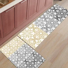 2 шт. кухонные подстилки И КОВРИКИ НАБОР современный классический европейский узор этнический бежевый серый домашний декор Нескользящие коврики