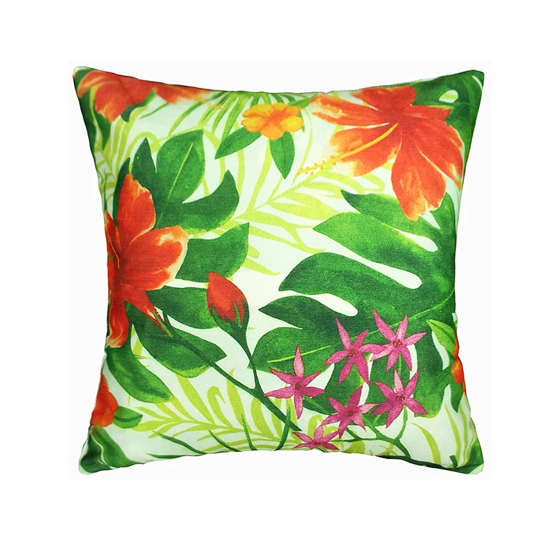 RUBIHOME European Style Plant Orange Flower Leaf Design Decorative Cushion Cover Throw Pillowcase Home Decor Sofa Seat