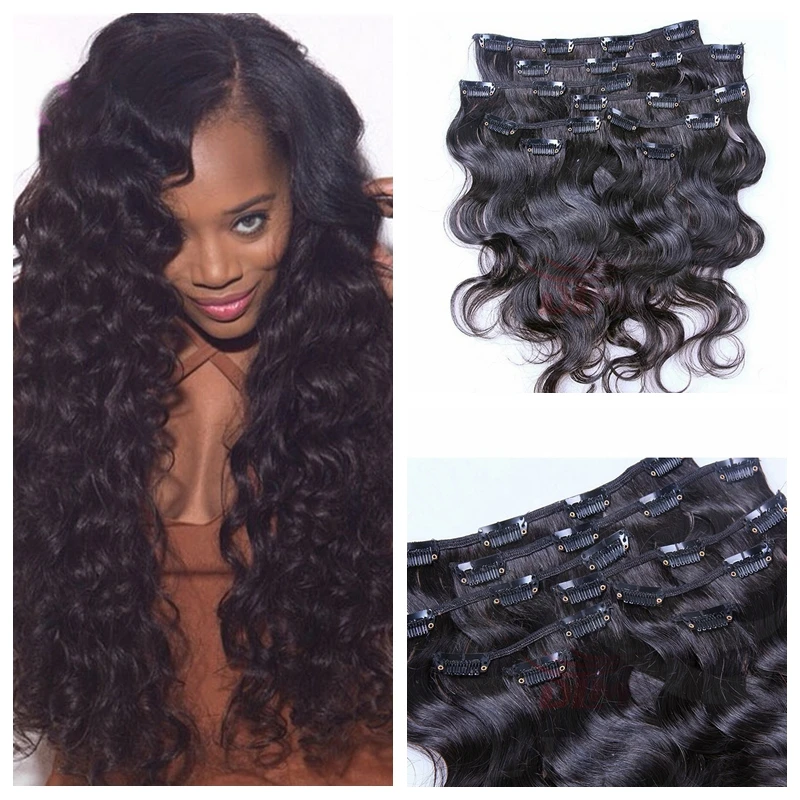 

Top Brazilian Remy Hair Clip In Extensions 120G Clip In Brazilian Hair Extensions Body Wave Clip In Human Hair Extensions