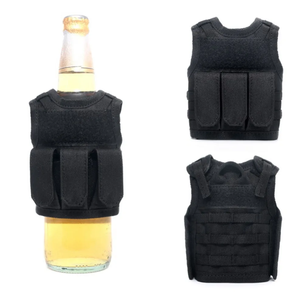 

Military Mini Adjustable Miniature Molle Vest Personal Bottle Drink Set Shoulder Strap Drink Tactical Beer Bottle Cover Ship USA