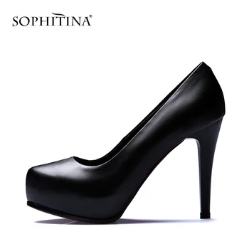 

SOPHITINA Spring Office Women Pumps High Quality Handmade Genuine Leather Slip-On Shoes Fashion Office Lady Round Toe Pumps PO75