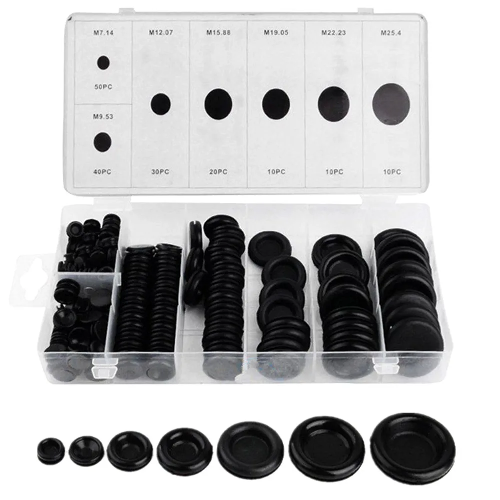 

170Pcs Rubber Grommet Firewall Hole Plug Set Electrical Wire Gasket Kit for Car AI88