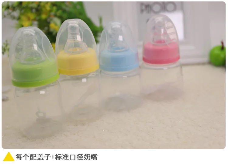 1 Pcs Hot Newborns Baby Bottles Toddlers Drinking Water Feeding Mini PP Bottle Boys&Girls Care Solid Colors Milk 60 ML Bottles