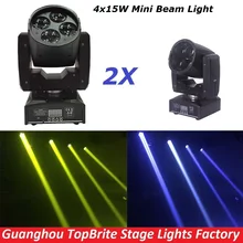 2Pcs/Lot CREE 60W Led Moving Head Spot Effect Light 4x15W Super Beam Wash Mini Lighting For Stage DJ Disco Laser Light Projector