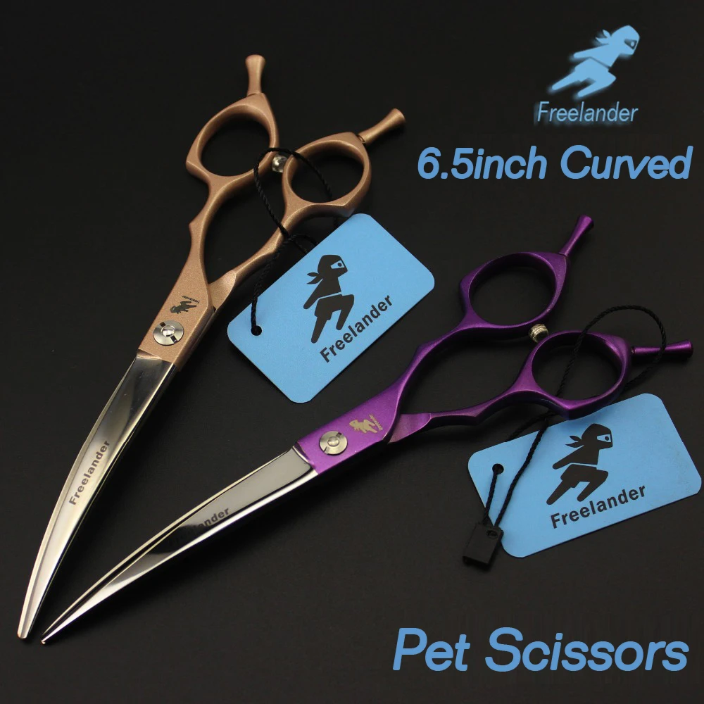 Professional Shears Dog Pet Grooming 6.5inch Curved Scissors Polishing Tool Animal Haircut