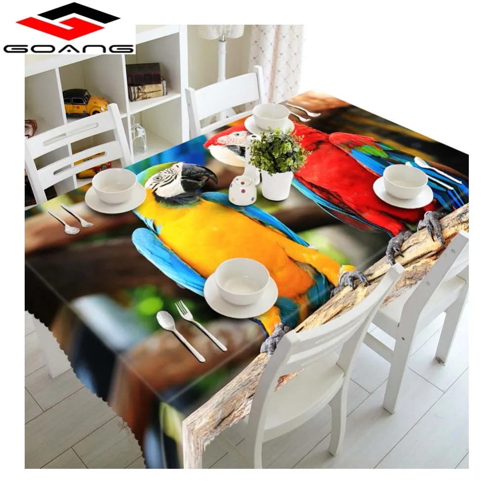 

GOANG 3D Tablecloth Thicken Waterproof Rectangular and Round Table Cloth Dinner for Family Party Animal Patterns Customized Size