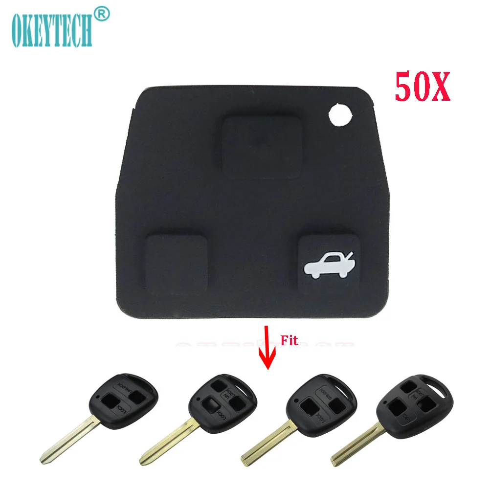 3 Botón Remoto Mando Reparación Kit Goma Almohadilla Para Toyota Corolla Rav4