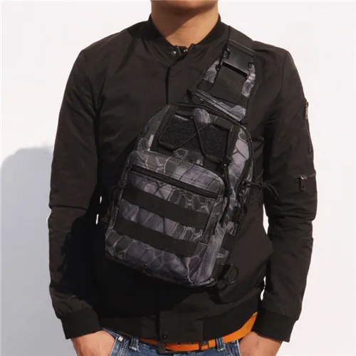 Ainvoev Унисекс Мужская спортивная сумка на плечо Военная походная нагрудная Сумка тактический рюкзак практичная походная поясная сумка - Цвет: black mang wen
