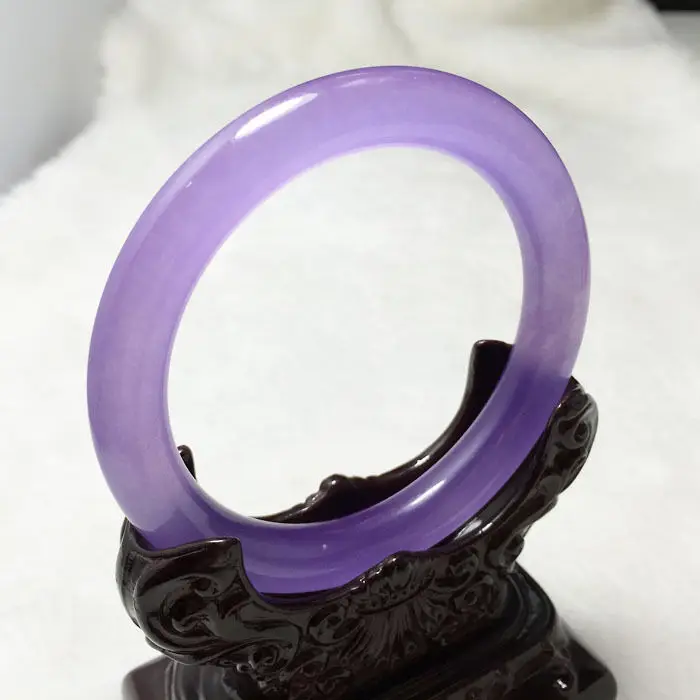 

Hot sell ->@@ A-10 7.5'' Vintage China Natural Purple Lavender Jade Gems Bracelet Bangle 60mm NEW -Top quality free shipping