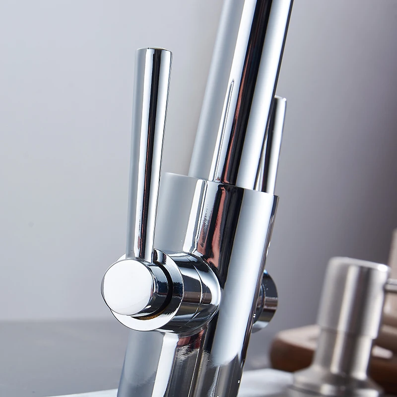 Стиль 360 Вращение двойная ручка серебряный кухонный кран и смеситель для кухонной раковины кран torneira cozinha водопроводный кран